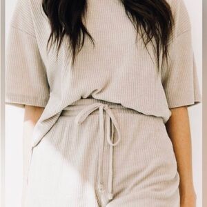 Luca and grae heavens gate ribbed  two piece set in sage green size small/medium